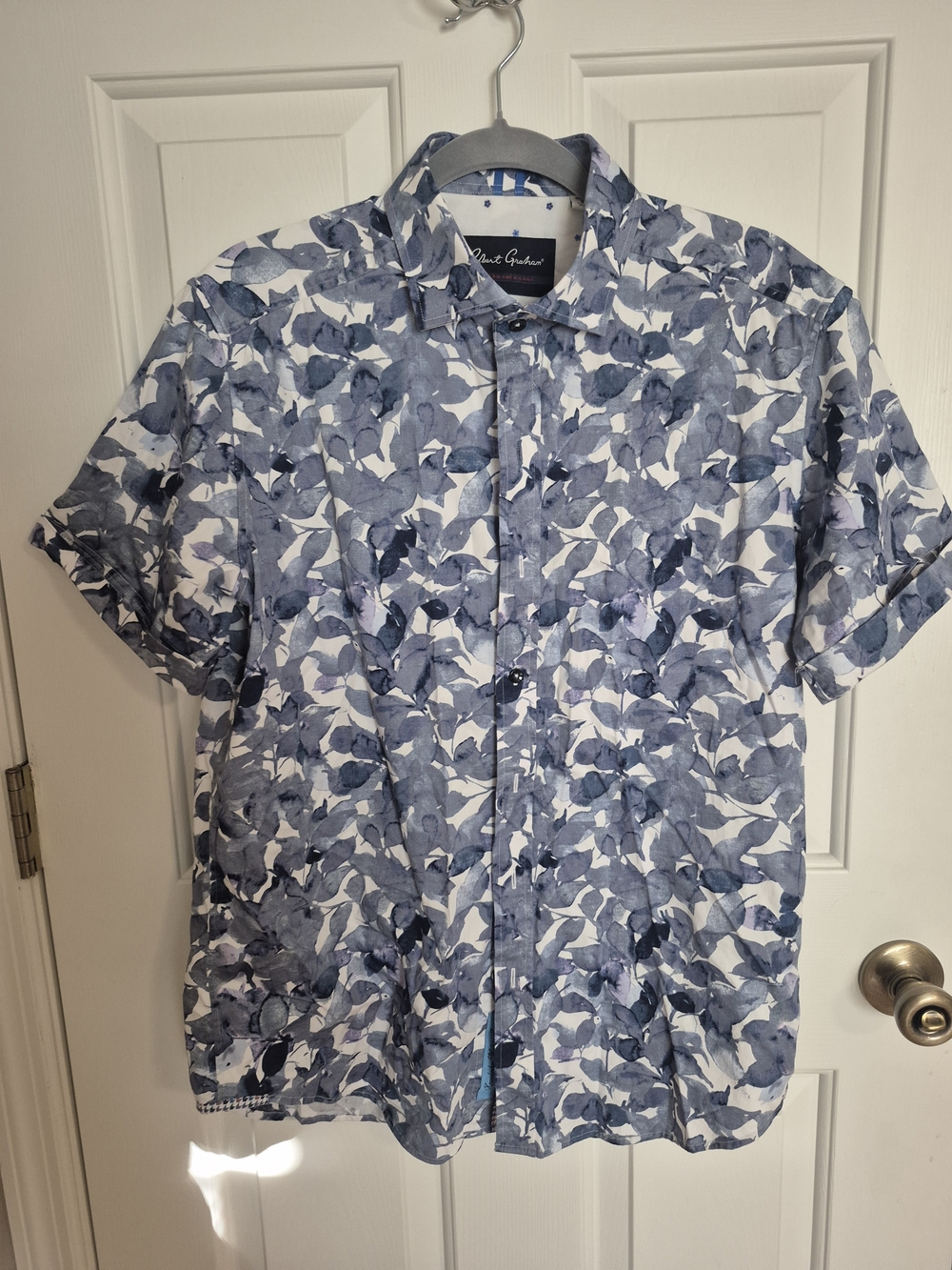 Robert Graham Blue and White Floral Button-Down Shirt